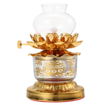 Alloy Small Oil Lamp Liquid Dimming Buddha Offering Light Retro Design for Indoor Use Portable and Lightweight Butter Lamp for Home and Sacred Lighting
