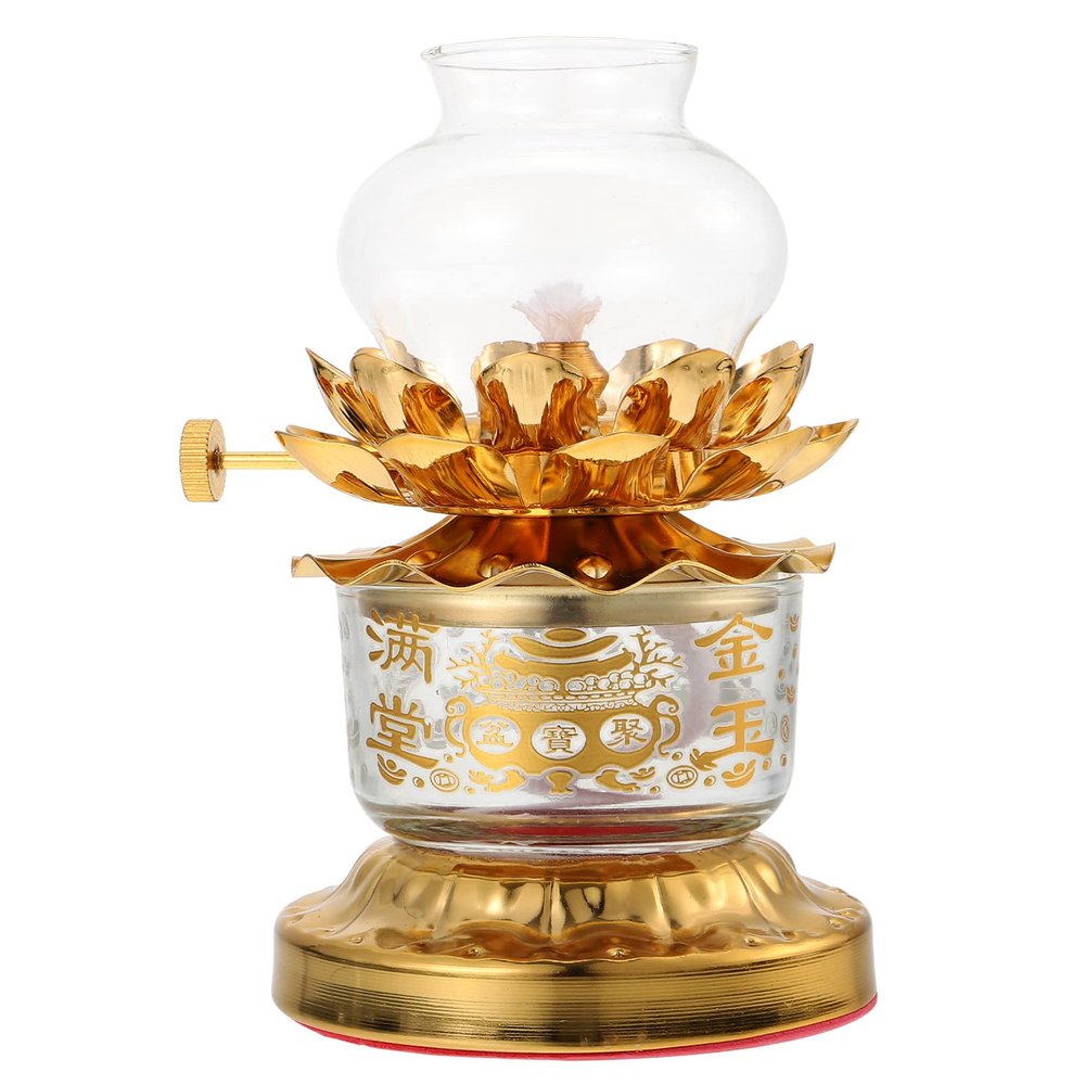 Alloy Small Oil Lamp Liquid Dimming Buddha Offering Light Retro Design for Indoor Use Portable and Lightweight Butter Lamp for Home and Sacred Lighting