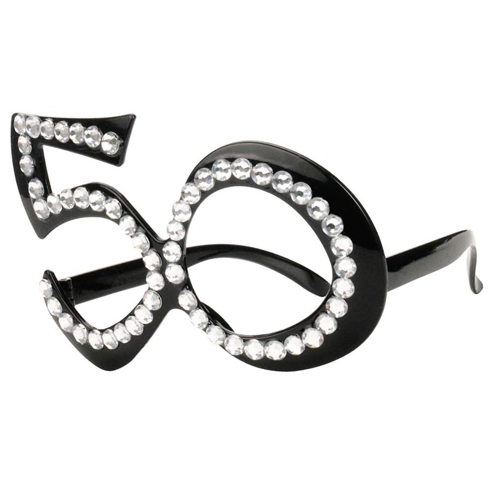 30th-60th Glitter Birthday Glasses Party Sunglasses for Parents Wedding Anniversary Party Favors Supplies - Black 50