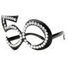 30th-60th Glitter Birthday Glasses Party Sunglasses for Parents Wedding Anniversary Party Favors Supplies - Black 50 view 1