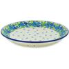 Polmedia Polish Pottery Dinner Plate UNIKAT - Blue Kissed Petals Pattern Handmade in Boleslawiec Poland by Ceramika Artystyczna + Certificate of Authenticity view 2