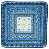 Polmedia Polish Pottery Square Platter 8-inch UNIKAT - Sparkling Sea Pattern Handmade in Boleslawiec Poland by Ceramika Artystyczna + Certificate of Authenticity view 2