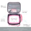 mibasies Kids Lunch Bag for Girls Leather Insulated Lunch Box with Water Bottle Holder and Shoulder Strap (White Bunny) view 3