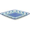 Polmedia Polish Pottery Platter 11-inch UNIKAT - Morning Poppies Pattern Handmade in Boleslawiec Poland by Ceramika Artystyczna + Certificate of Authenticity view 1