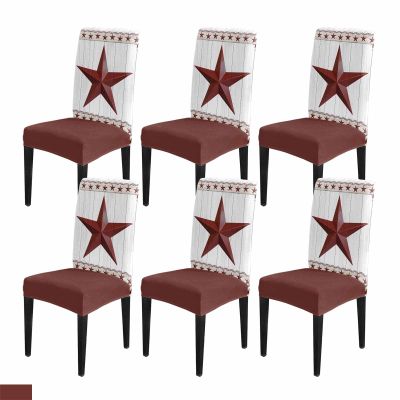 Soft Chair Protectors Covers Washable Chair Seat Covers Set of 6 West Texas Star Rusric Wood Board Farmhouse Smooth Chair Slipcovers Chair Cover for Home Coffee Wedding