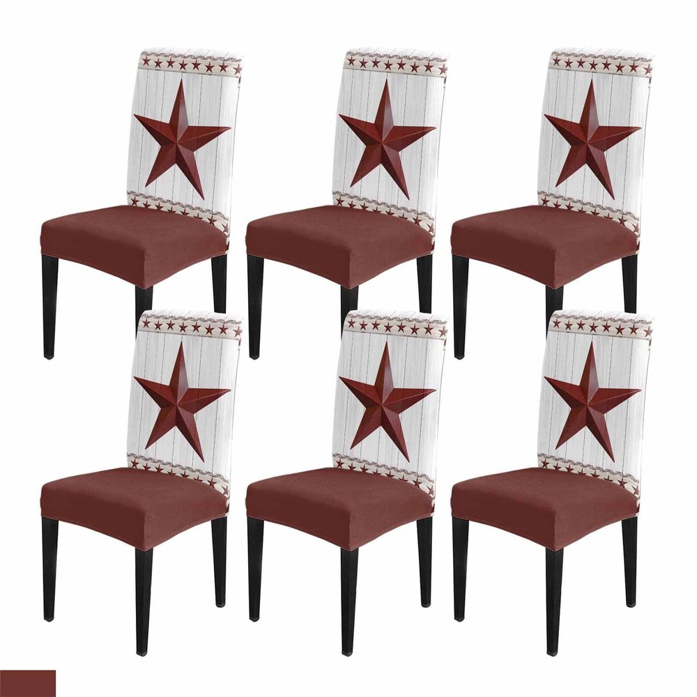 Soft Chair Protectors Covers Washable Chair Seat Covers Set of 6 West Texas Star Rusric Wood Board Farmhouse Smooth Chair Slipcovers Chair Cover for Home Coffee Wedding