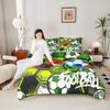 American Football Comforter Set Queen Size,Soccer Sport Games Bedding Set 3pcs for Kids Teens Boys Girls Room Decor, Honeycomb Hexagon Quilt Set Graffiti Green Duvet Insert with 2 Pillowcases view 1