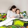 American Football Comforter Set Queen Size,Soccer Sport Games Bedding Set 3pcs for Kids Teens Boys Girls Room Decor, Honeycomb Hexagon Quilt Set Graffiti Green Duvet Insert with 2 Pillowcases view 2