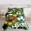 American Football Comforter Set Queen Size,Soccer Sport Games Bedding Set 3pcs for Kids Teens Boys Girls Room Decor, Honeycomb Hexagon Quilt Set Graffiti Green Duvet Insert with 2 Pillowcases view 4