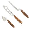 Arcos Cheese Knife set 3 pieces. Nitrum Stainless Steel. Very useful set for irregular pieces of hard cheeses, soft cheeses and creamy cheeses. Handle 100% Ovengkol wood Series Nordika. Color Brown. view 1