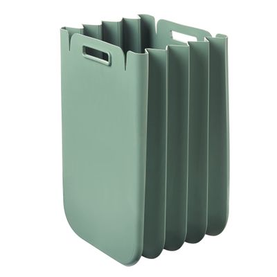 Guzzini 25 Litre Storage Container - Eco Packly Foldable for Storage | Multi - Purpose Container for Storage, Home Recycling, Bin | 100% Recycled Plastic - Kitchen, Garage, Bedroom Use (Sage Green)