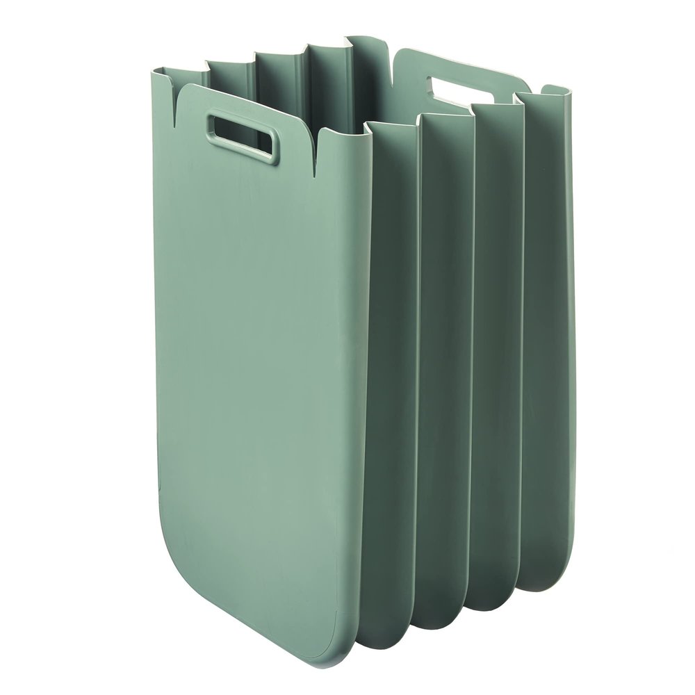 Guzzini 25 Litre Storage Container - Eco Packly Foldable for Storage | Multi - Purpose Container for Storage, Home Recycling, Bin | 100% Recycled Plastic - Kitchen, Garage, Bedroom Use (Sage Green)