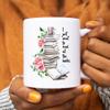 Book Reading Lover Coffee Mug, Bibliophile Tea Cup, Bookish Literary Gifts for Teacher Librarian Bookworm view 2