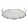 Kate and Laurel Marbury Modern Round Marble Tray; 14 Inch Diameter; Silver; Decorative White Marble Tray for Display and Storage view 3