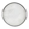 Kate and Laurel Marbury Modern Round Marble Tray; 14 Inch Diameter; Silver; Decorative White Marble Tray for Display and Storage view 4