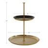 Kate and Laurel Laranya Modern Two Tier Tray; 12 x 12 x 15; Black and Gold; Decorative Round Multi Tiered Tray for Display and Storage view 2