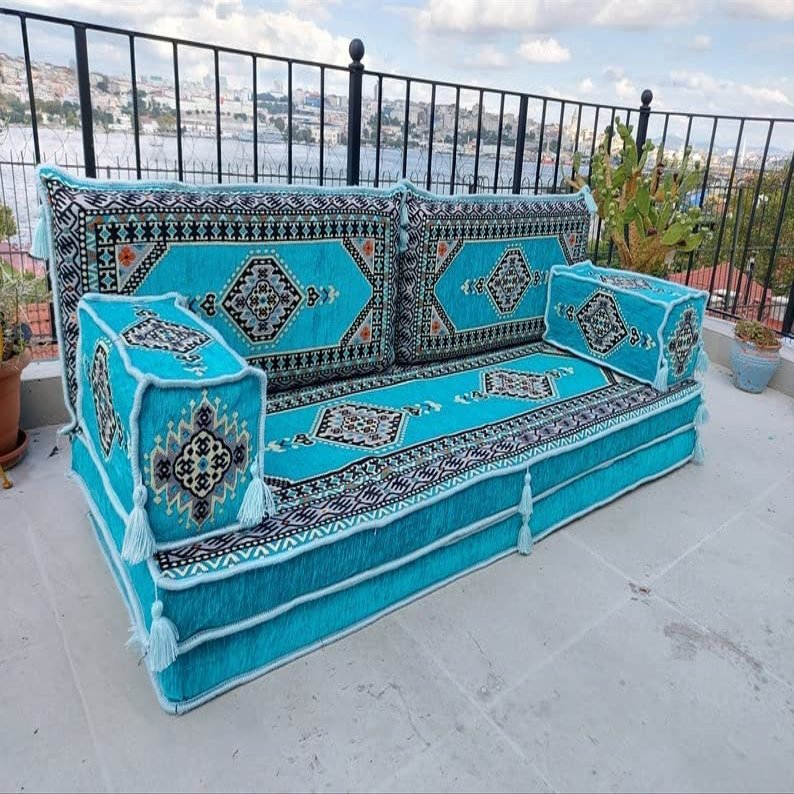 8 Thickness Arabic Floor Sofa Seating Set, Modular Sofa, Floor Sofas, Sectional Sofa, Arabic Majlis, Bench Cushions, Terracce Sofa (Turquoise)