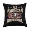 99 Gifts Patriotic Father's Day & July 4th Party All Patriotic Rock N Roll American Flag USA 4th of July Throw Pillow, 18x18, Multicolor view 1