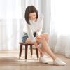 XJHOME Solid Wood Stool Wooden Small Foot Step Stools Home and Garden Solid Wooden Bar Stool Kitchen Pub Cafe Step Stool, Multi Purpose Small Seat Storage Shelf view 2