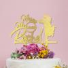 Bride And Groom Silhouette Cake Topper for Wedding To Be Bride & Groom Cake Toppers Customized Last Name & Date Engagement Cake Topper Gold Glitter Acrylic Romantic Cake Top for Engagement Anniversary view 3
