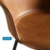 Bar Stools with Back and Gold Metal Leg Set of 2 PU Leather Counter Height Stools, Kitchen Island Chairs High Dining Chairs for Home Bar view 3