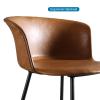 Bar Stools with Back and Gold Metal Leg Set of 2 PU Leather Counter Height Stools, Kitchen Island Chairs High Dining Chairs for Home Bar view 4