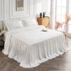 Bonlino Home Bedding Bedspread Set Quilt - Farmhouse Bedspread Summer Coverlet Bed Spreads, Lightweight Quilt Chic Vintage Bedding Ruffle Skirt Bedroom Rustic with 2 Pillow Shams (Queen, White) view 1