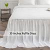 Bonlino Home Bedding Bedspread Set Quilt - Farmhouse Bedspread Summer Coverlet Bed Spreads, Lightweight Quilt Chic Vintage Bedding Ruffle Skirt Bedroom Rustic with 2 Pillow Shams (Queen, White) view 4