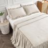 Bonlino Home Bedding Bedspread Set Quilt - Farmhouse Bedspread Summer Coverlet Bed Spreads, Lightweight Quilt Chic Vintage Bedding Ruffle Skirt Bedroom Rustic with 2 Pillow Shams (Queen, Wheat) view 2