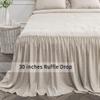 Bonlino Home Bedding Bedspread Set Quilt - Farmhouse Bedspread Summer Coverlet Bed Spreads, Lightweight Quilt Chic Vintage Bedding Ruffle Skirt Bedroom Rustic with 2 Pillow Shams (Queen, Wheat) view 3