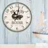 Beach House Round Clock Pacuma Toadfish Beach Decor Ocean Coastal Clocks Non Ticking Silent 12Inch Wall Clock Shabby Chic Ocean for Laundry Room Bedroom Birthday Housewarming Gift view 4
