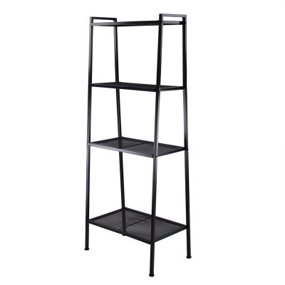 4-Tier Multipurpose Shelf Display Rack - Widen Light Duty Indoor Garage Storage Organizer Bookshelf (Black)