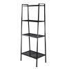 4-Tier Multipurpose Shelf Display Rack - Widen Light Duty Indoor Garage Storage Organizer Bookshelf (Black) view 1