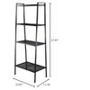 4-Tier Multipurpose Shelf Display Rack - Widen Light Duty Indoor Garage Storage Organizer Bookshelf (Black) view 3