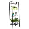 4-Tier Multipurpose Shelf Display Rack - Widen Light Duty Indoor Garage Storage Organizer Bookshelf (Black) view 4