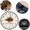 Go Fishing Wood Wall Clock Greenback Flounder Beach Decor Ocean Coastal Wall Clocks Quartz Battery Operated 12Inch Clock Rustic Farmhouse for Kitchen Bedroom Office Birthday Housewarming Gift view 3