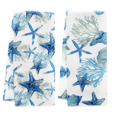 Hand Towel Set 2 Pack Decorate Your Kitchen Dcor Home Dcor -Bath Towels Kitchen Linens (Shore Living Sea Life)