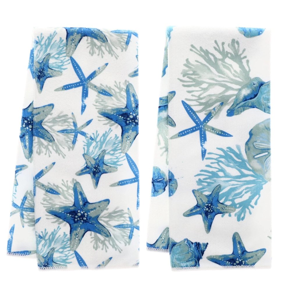 Hand Towel Set 2 Pack Decorate Your Kitchen Dcor Home Dcor -Bath Towels Kitchen Linens (Shore Living Sea Life)
