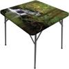Nature Square Fitted Tablecloth, Stream Flowing in Forest Mossy Rocks Tree Foliage Splash Summertime Hiking, Elastic Edge, Can Wipe Indoor/Outdoor Dining Table Cover, 35"x35" Green Brown view 2