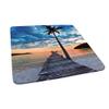 ESFVRG Pier Square Table Cove, Wooden Plank Jetty Through The Calm Ocean Tropic Palm Tree and Dramatic Sky, Elastic Edge, Suitable for Table Decoration, Buffet and Camping, 44"x44" Pale Blue view 1