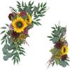 2pcs Wedding Arch Flowers Kit Decorative Sunflowers Hanging Vines Plants Faux Garlands for Wedding Reception Backdrop Decoration view 1