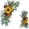 2pcs Wedding Arch Flowers Kit Decorative Sunflowers Hanging Vines Plants Faux Garlands for Wedding Reception Backdrop Decoration view 3