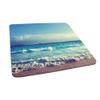 Tropical Island Square Table Cove, Ocean Waves Beach at The Sunset Time Skyline, Elastic Edge, Suitable for Catering and Kitchen, 44"x44" Turquoise Sky Blue view 1