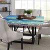 Tropical Island Square Table Cove, Ocean Waves Beach at The Sunset Time Skyline, Elastic Edge, Suitable for Catering and Kitchen, 44"x44" Turquoise Sky Blue view 4