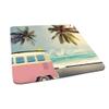Surf Square Table Cove, Minivan The Beach Retro Inspired Vacation Clouds in Summer Sky Honeymoon Destination, Elastic Edge, Can Wipe Indoor/Outdoor Dining Table Cover, 44"x44" Green Pink view 1
