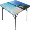 Ocean Square Table Cove, Surf Beach Scenic, Elastic Edge, Can Wipe Indoor/Outdoor Dining Table Cover, 44"x44" Blue Turquoise view 2