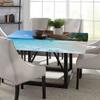 Ocean Square Table Cove, Surf Beach Scenic, Elastic Edge, Can Wipe Indoor/Outdoor Dining Table Cover, 44"x44" Blue Turquoise view 4