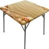 Beach Square Table Cove, Nautical Composition About Sandy Frame Surrounded by Various Sea Shells, Elastic Edge, Suitable for Kitchen Party Picnic, 44"x44" Sand Brown Coral view 2