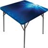 Ocean Tablecloth, Underwater Landscape with Sandy Seabed Aquatic Scene Sunlight, Elastic Edge, Can Wipe Indoor/Outdoor Dining Table Cover, 40"x40" Navy Blue view 2