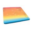 Seagulls Square Table Cove, Tropical Island Sunset Print with Setting Sun Sea Palm Trees and Birds in Flight, Elastic Edge, Suitable for Catering and Kitchen, 44"x44" Salmon Ombre view 1